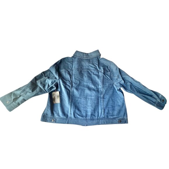 Jessica London Women's Denim Jacket Size 26W Button-Up Collared Long Sleeve - Picture 2 of 13